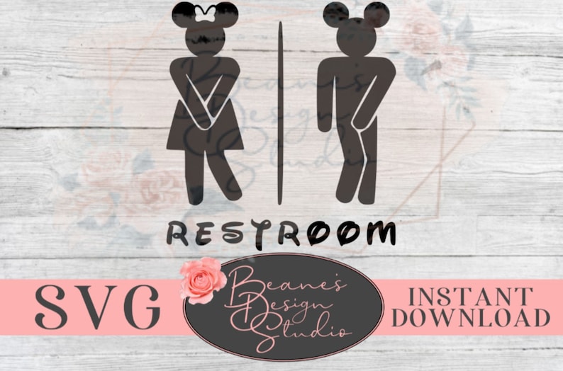 Download Restroom Minnie & Mickey SVG design Disney Funny Bathroom ...