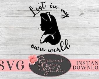 Perdidos en mi propio mundo SVG / Alicia en el País de las Maravillas SVG / Diseño de Alicia en el País de las Maravillas / Diseños de calcomanías para portátiles / Diseño de MacBook / Archivos SVG