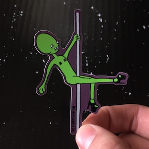 Alien Pole Dancer Sticker