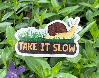 Take It Slow Snail Sticker