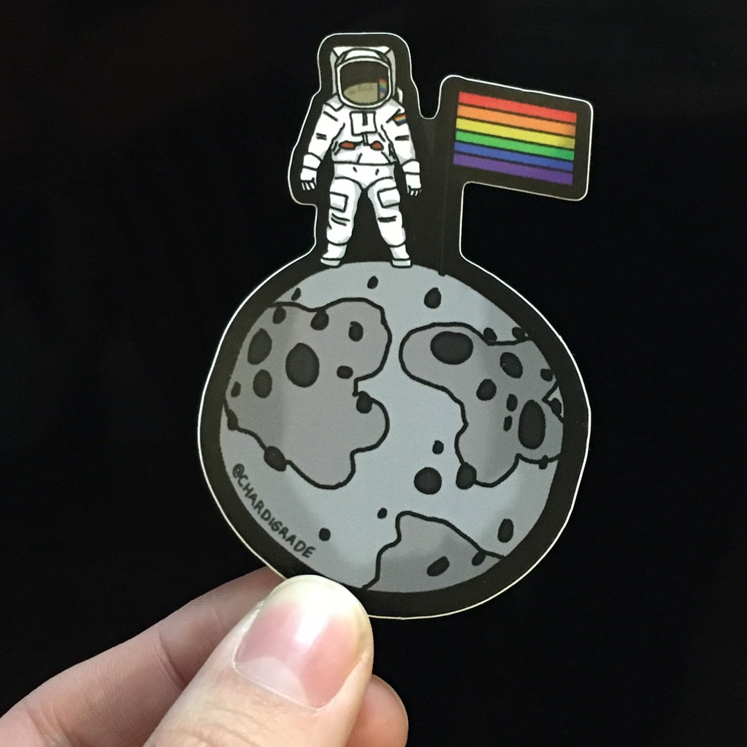 First Aid Sticker Moon Rainbow Flag Moon Astronaut Sticker Pride Month - Etsy