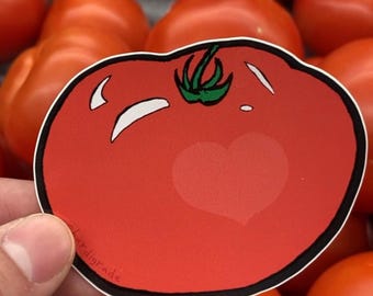 Tomato Sticker: Heart Highlight, Gardener Gift, Vinyl Decal