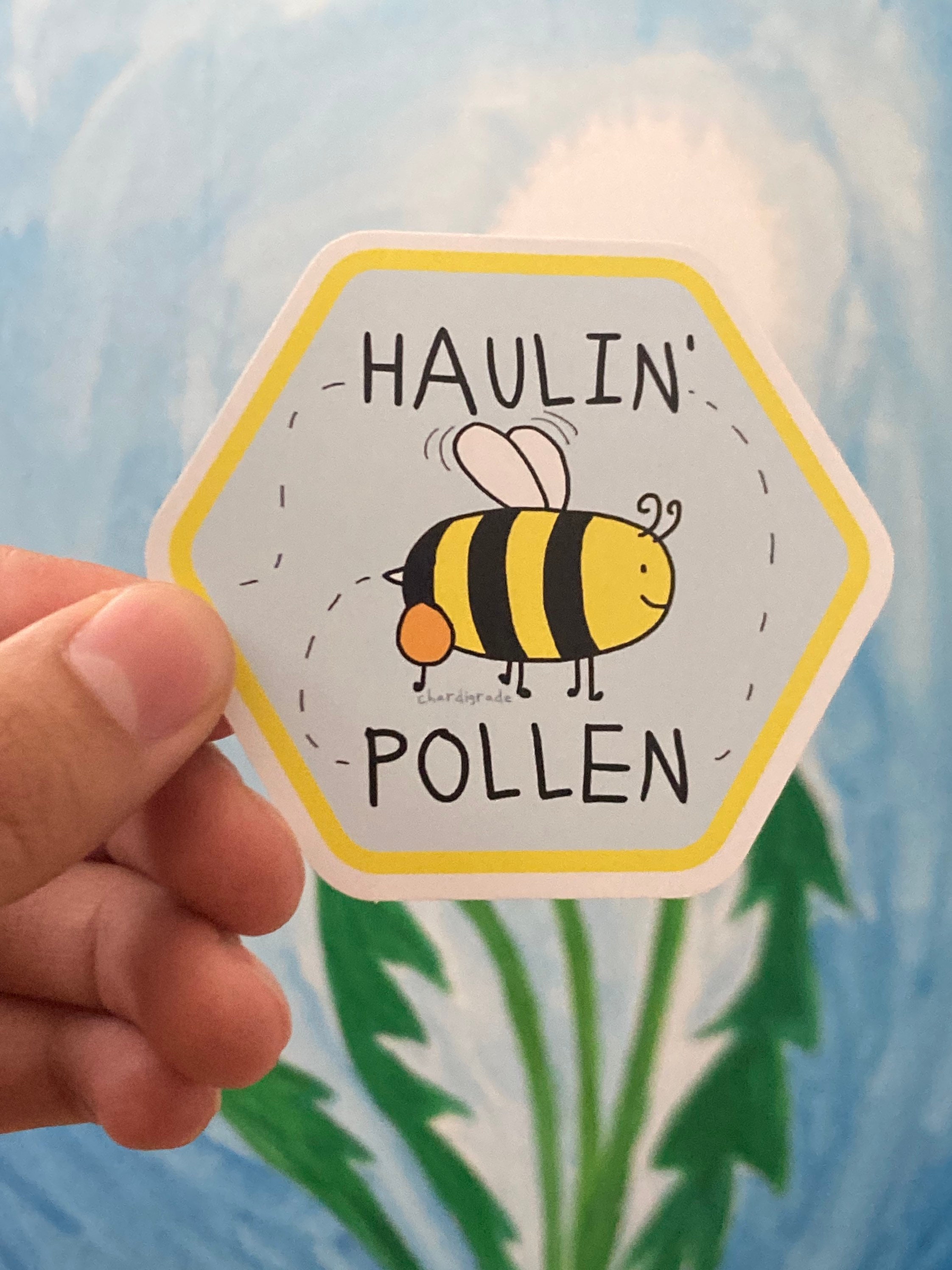 Pollen Sticker Haulin’ Pollen Bee Sticker - Etsy