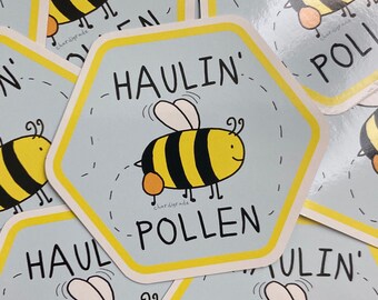 Haulin’ Pollen Bee Sticker