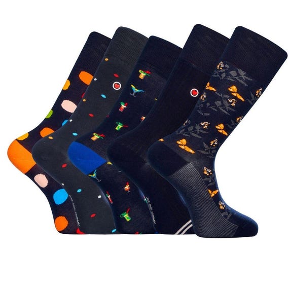 mens organic cotton dress socks The Best Luxury Sock Gift Set for Men: Organic Cotton Fun Dress Socks 5-Pack