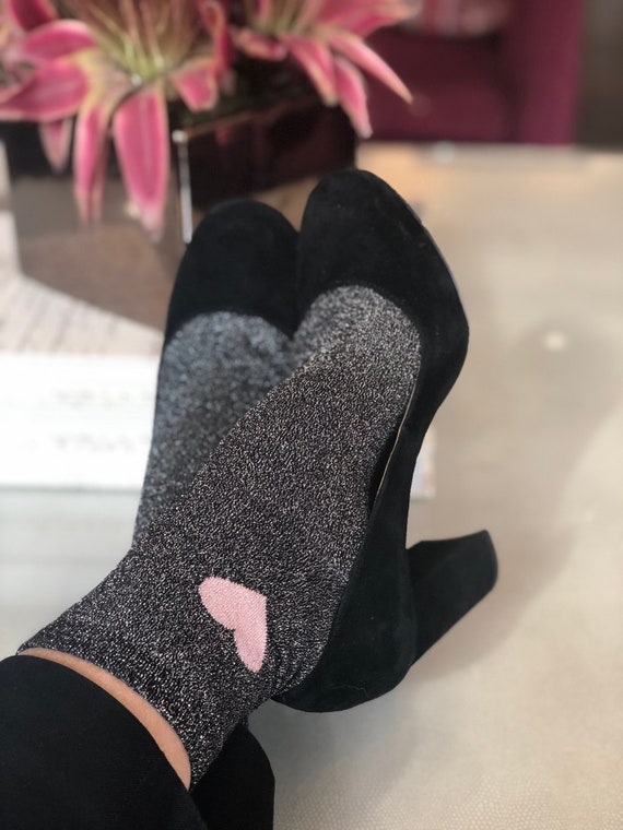 Shimmer socks womens Women's casual socks Glitter | Etsy