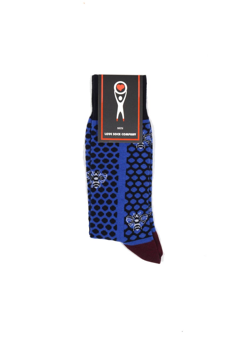 Organic cotton socks Patterned socks Casual socks for men Premium men socks Men/'s socks Bee design socks Soft socks Bee Dots