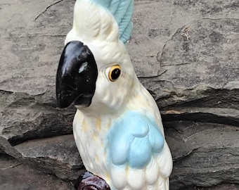 Vintage Ceramic Cockatiel Parrot 3D Wall Figurine, Disney, Made in Mexico