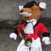 Vintage Kurt S. Adler English Hunt Plush Red Fox Tally Ho Ho Ho, 23" Tall, 1987 English Habit with French Horn