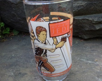 Vintage Star Wars Luke Skywalker Burger King Tumbler Glassware, Return of the Jedi, 1980s