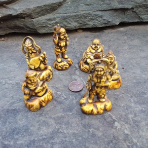 Vintage Celluloid Japanese Six Lucky God's Figurines, Japan image 1