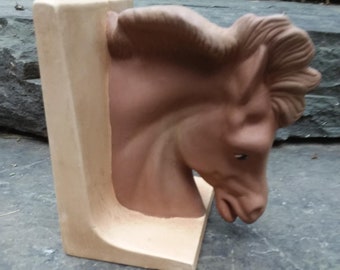 Vintage Stallion Bookend Ceramic From Mold, 1996, Horse Bookend