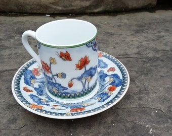 Vintage Andrea by Sadek Floral Demi-tasse Cup and Saucer, Japan