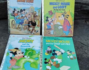 Vintage Mickey Mouse Little Golden Books - Set of 4