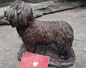 Vintage Heredities English Sheepdog Figurine: Cold-Cast Bronze, 1970s