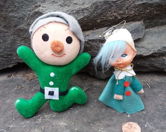 Vintage Christmas Pixie Elves: Japan Felt & Plastic Decor, 1960s