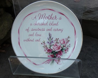 Vintage Mother's Day Plate by Lasting Memories, Japan, 1985