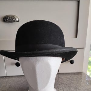 Vintage John B. Stetson Bowler, Black Felt Derby Hat