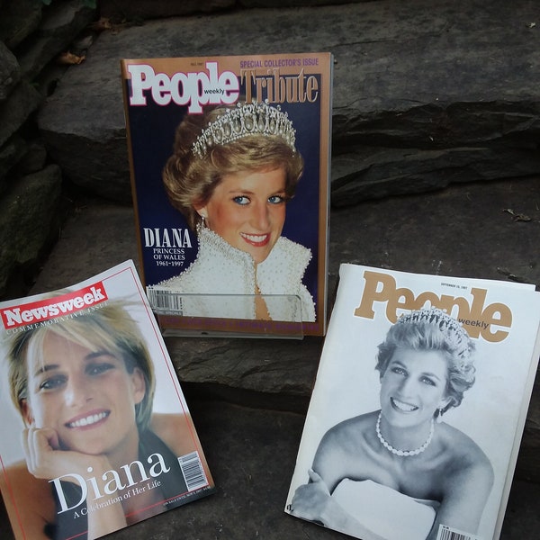 Vintage Princess Diana Duchess of York, People Tribute, Newsweek Commemorative Issue, People Weekly Magazines, 1997