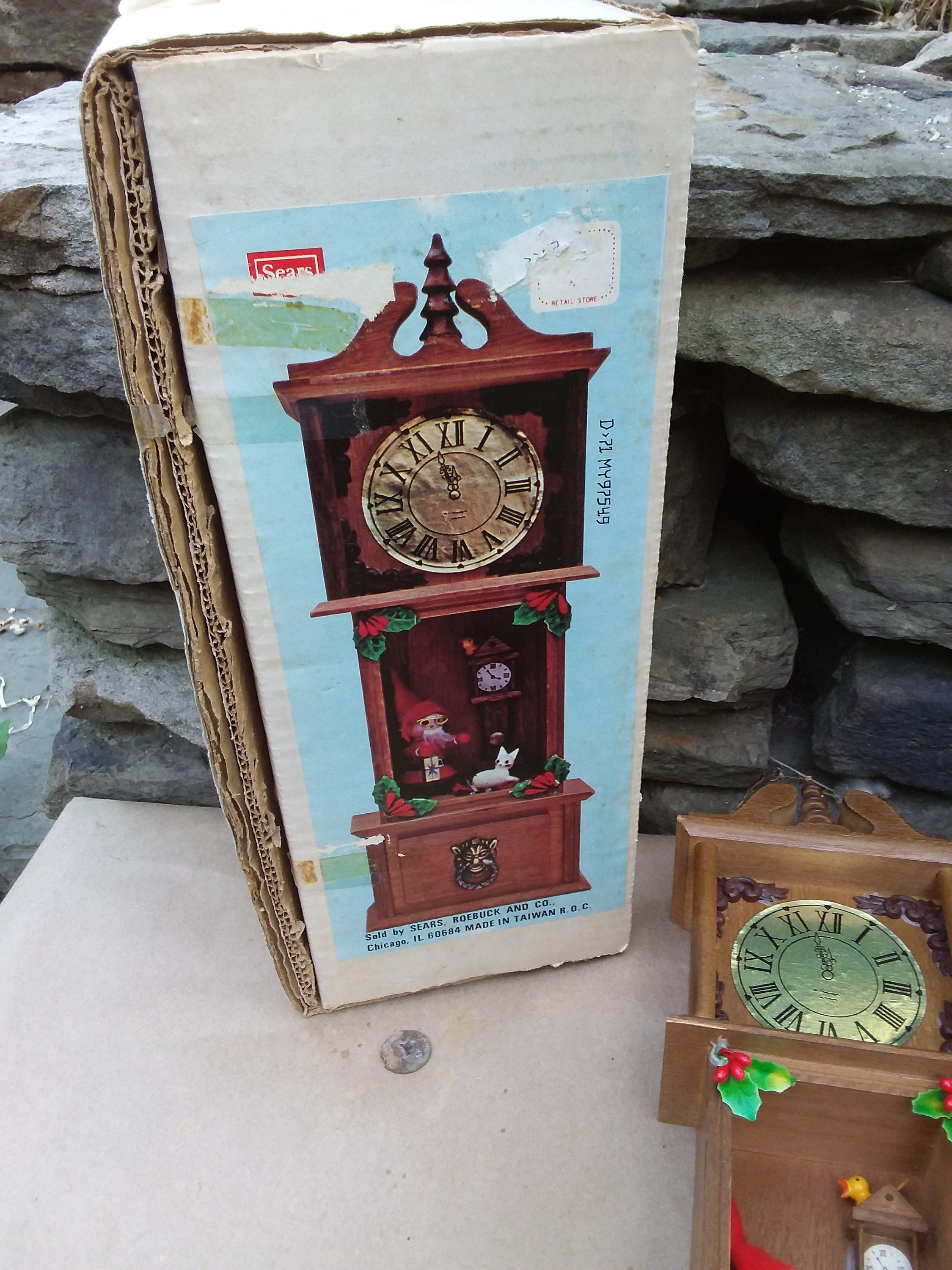 Vintage Miniature Grandfather Clock Christmas Decor by Sears Etsy
