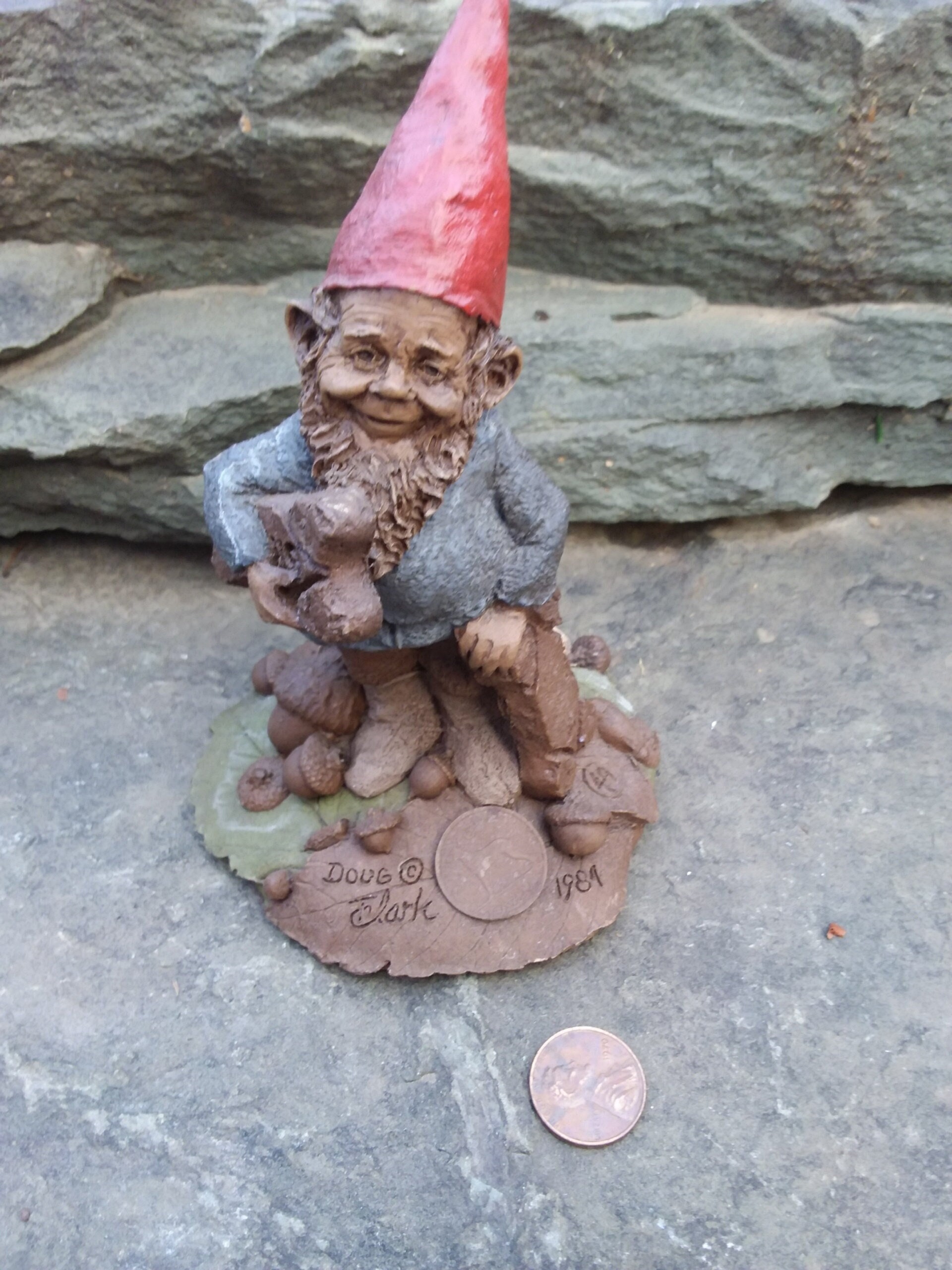 Vintage Tom Clark Gnome Figurine: Doug With Dog, Cairn Studios
