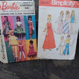 Barbie Doll Clothes Pattern Advance 9939 Vintage Barbie Clothes