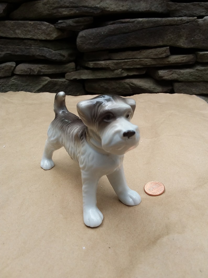 Life Like Figurine Statue Home Garden NEW Hanging SCHNAUZER Puppy Dog