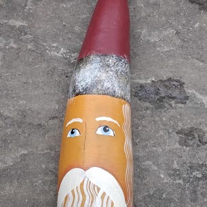 Vintage Hand Painted Santa Gourd Christmas Ornament