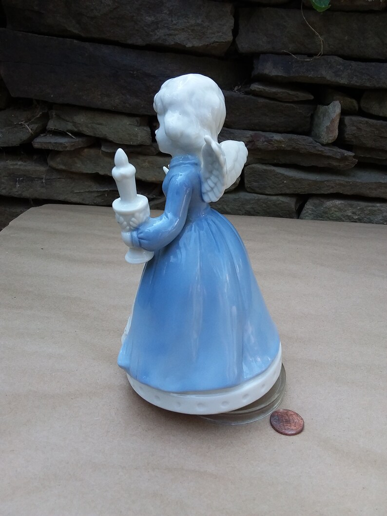 Angel Music Box Porcelain Berman & Anderson Silent Night Etsy
