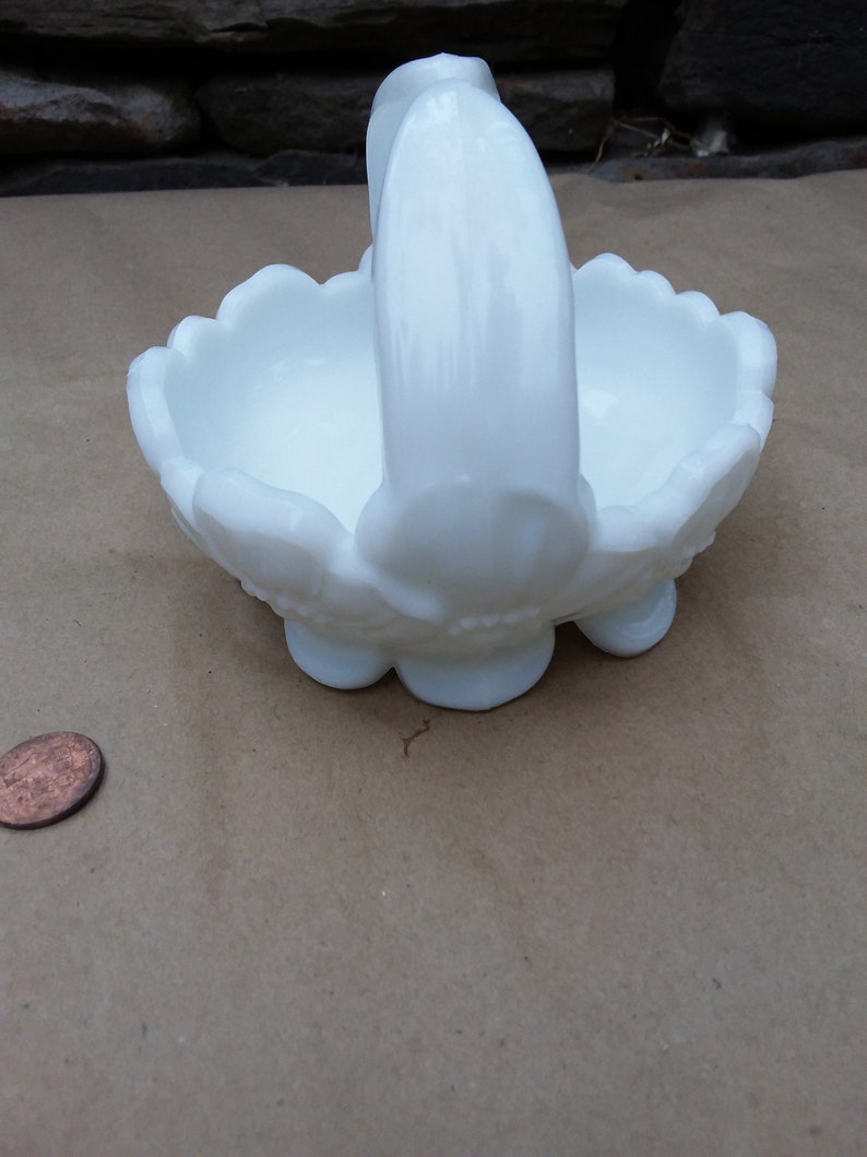 Westmoreland Milk Glass Candy Or Trinket Dish with Handle Etsy
