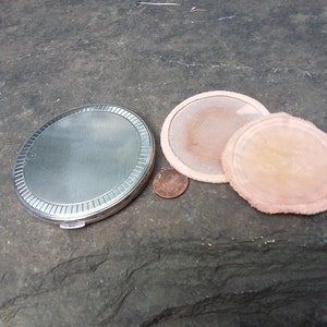 Vintage 825 Sterling Silver Round Makeup Compact with Applicator and Mirror,  Mid Century