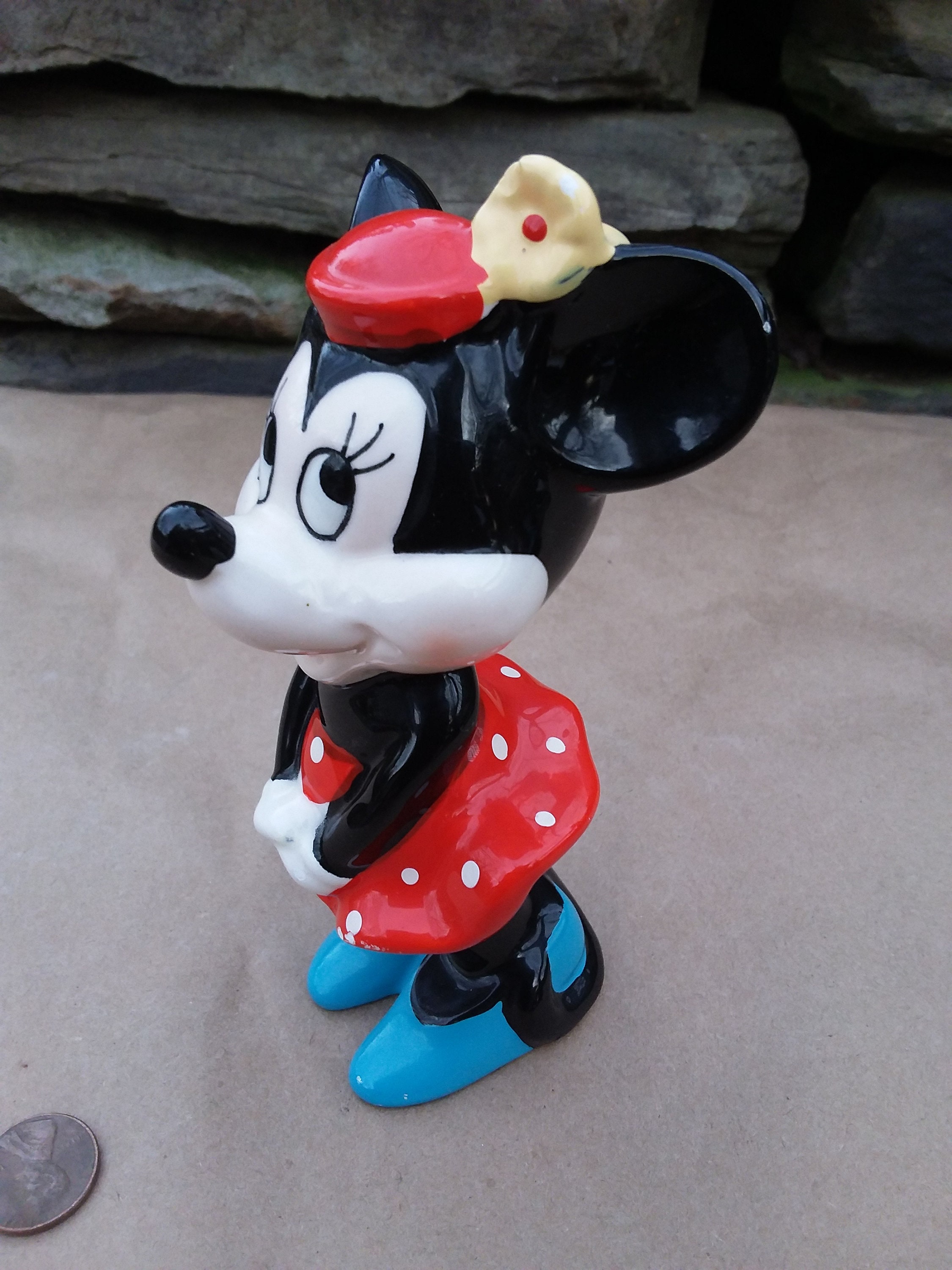 Vintage Minnie Mouse Porcelain Figurine Walt Disney Japan Etsy