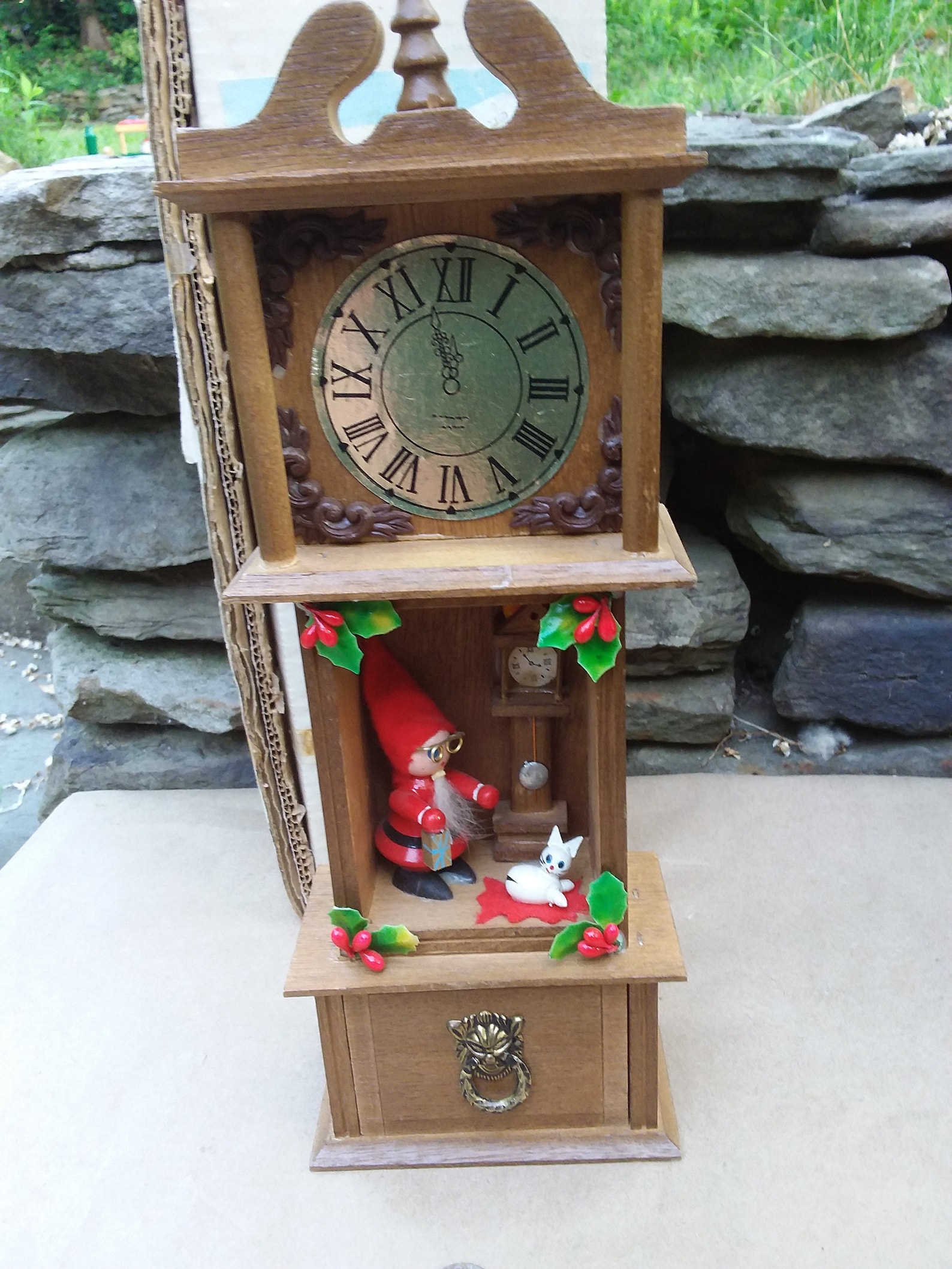 Vintage Miniature Grandfather Clock Christmas Decor by Sears Etsy