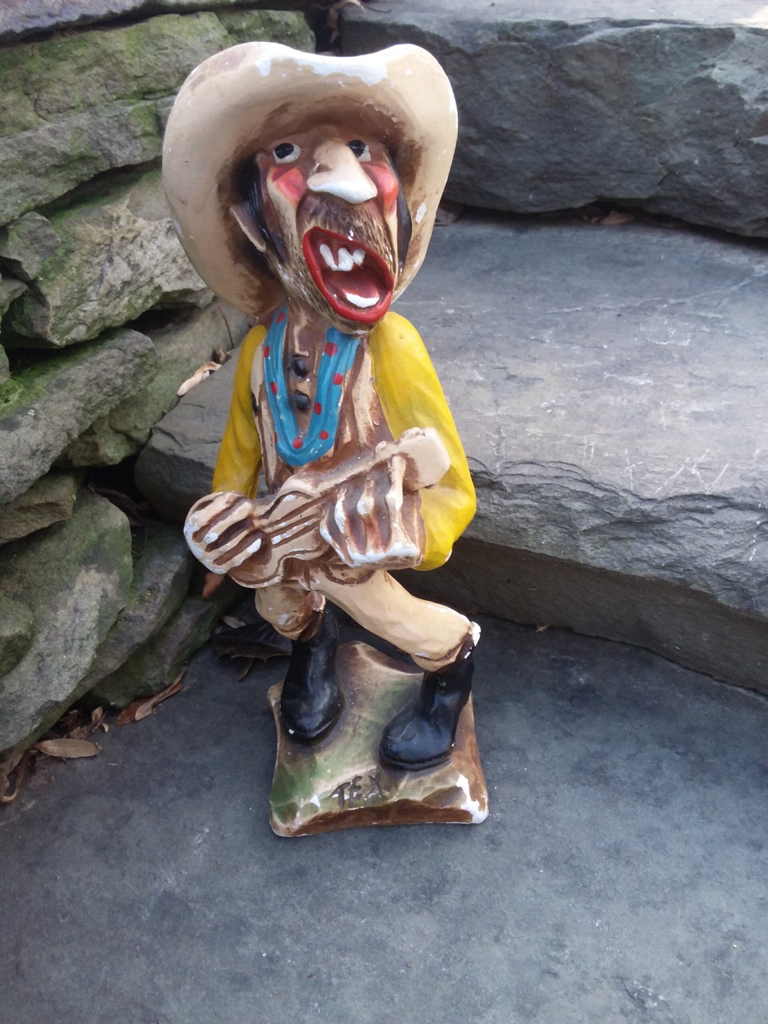 Vintage Chalkware Tex the Singing Cowboy Figurine by H. S. Andy