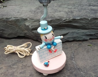 Vintage Humpty Dumpty Wood Table Lamp by Young Designs