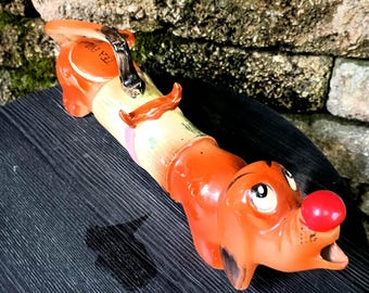 Vintage Ceramic Dachshund Dog Novelty Teapot, Red-nosed Dachshund