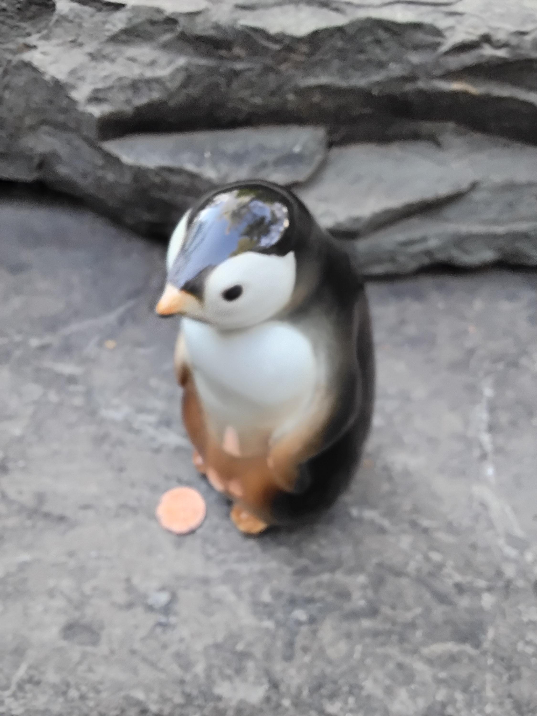 Vintage Lomonosov Porcelain Penguin Figurine, Made in Russia