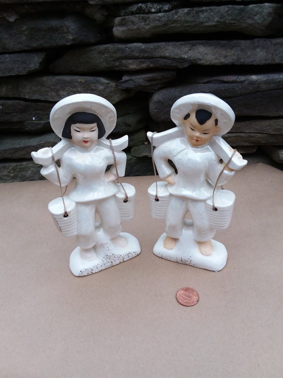Vintage Japanese Water Carrier Figurines, Porcelain, Japqn - Etsy