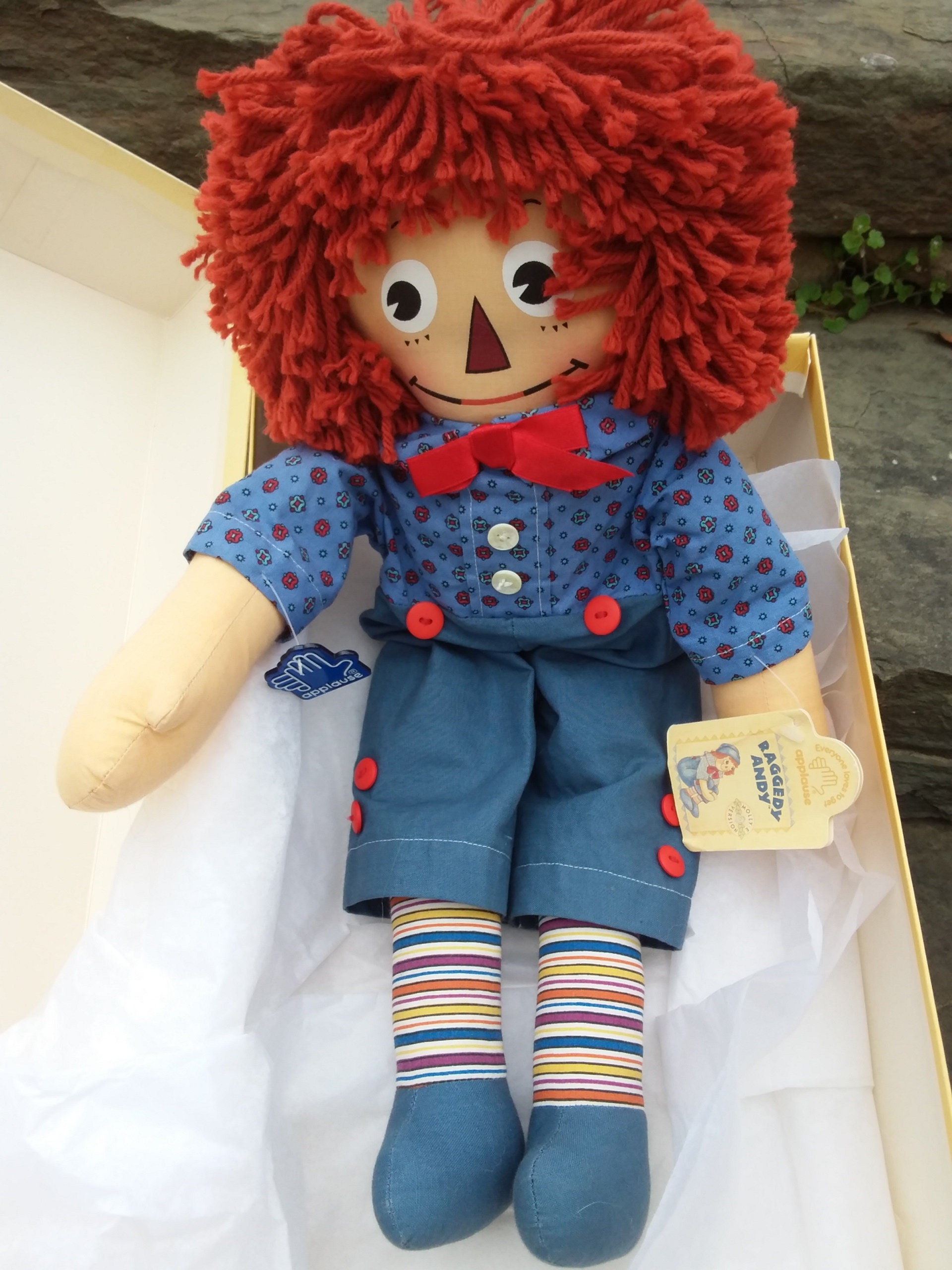 Vintage Applause Raggedy Andy Doll: 1993 Molly-e Version, IOB with 
