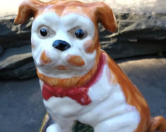 Vintage Ceramic Pottery Staffordshire Style Pug Dog Mantel Figurine