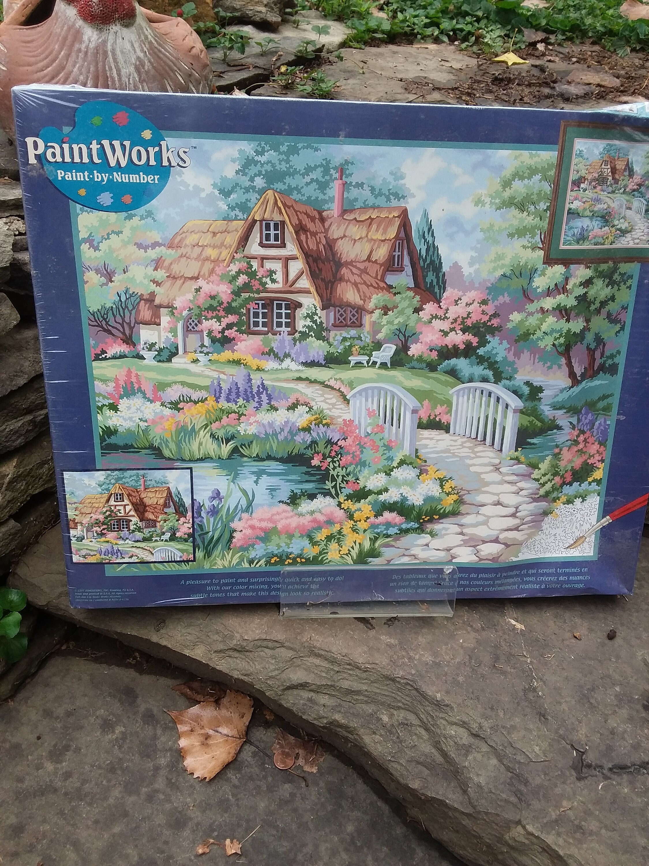 Paintworks Hollyhock Gate Kit & Frame Paint by Number Kit