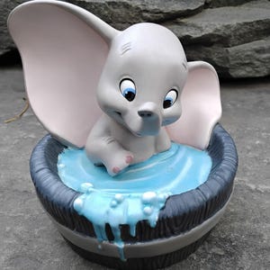 Vintage Walt Disney Collectors Society Simply Adorable Dumbo the Flying Elephant in  Bath Barrel Porcelain Figurine, 1995