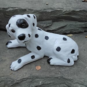 Vintage Homco Large Dalmatian Dog Figurine, Resin Stone, 1985, Firehouse Dog
