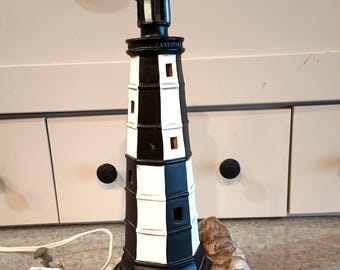 Vintage Lefton Ceramic Cape Henry Lighthouse Virginia Beach Nite Lite with Cord, 1991