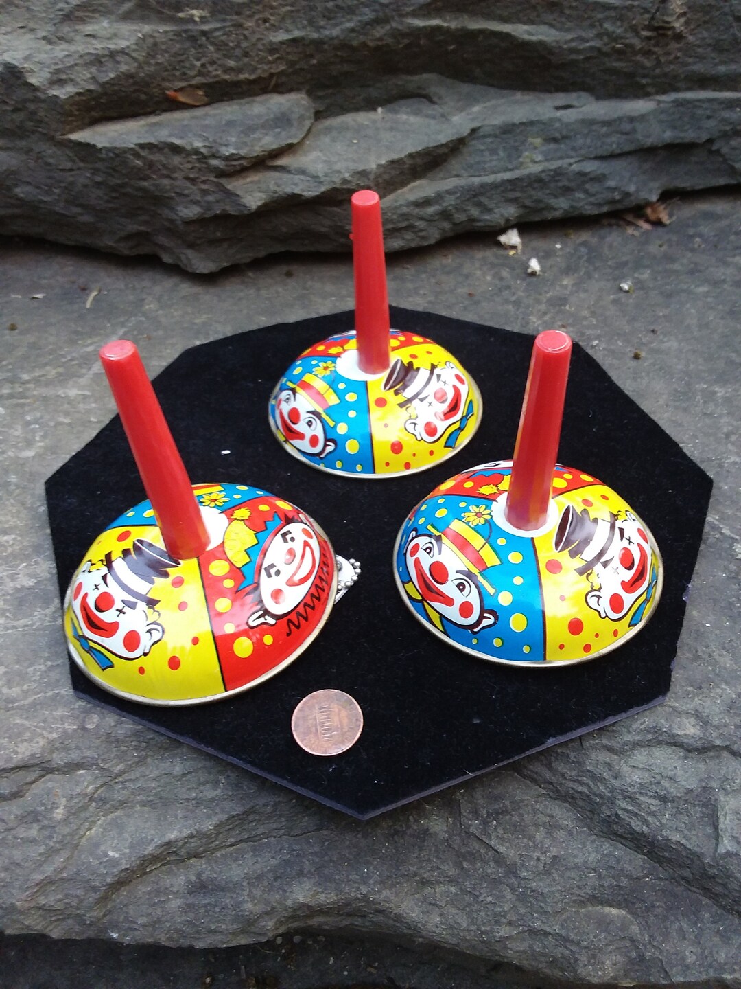 Vintage Set of 3 Tin Litho Noise Maker Bell Rattles, 1960's Etsy