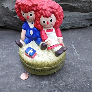 Vintage 1974 Raggedy Ann and Andy 4 Hand Painted Ceramic | Etsy