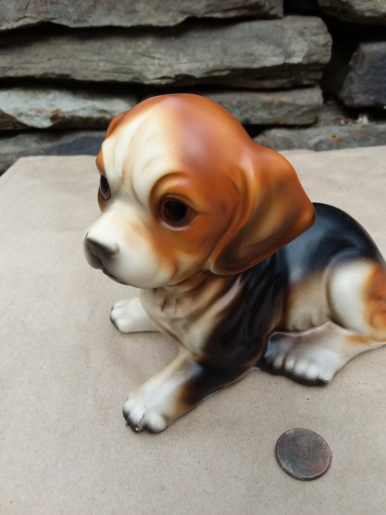 Vintage Beagle Dog Figurine Japan Porcelain Hand painted Etsy