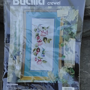 Bucilla Hummingbirds Crewel Kit, Unopened #40590, 1991, Barbara Baatz
