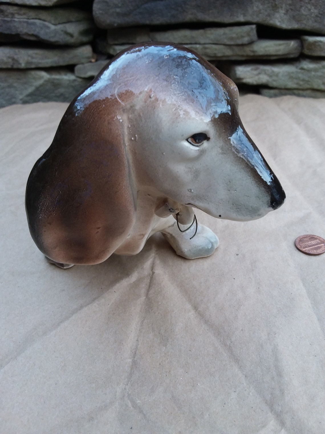 Vintage Dachshund Dog Coin Bank Porcelain Artmark Japan Etsy