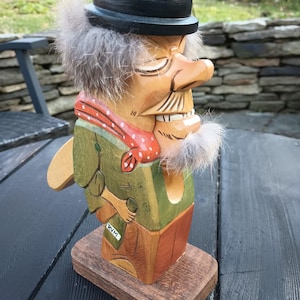 Vintage Wood Hand Crafted Inebriated Gentleman Nutcracker, Germany